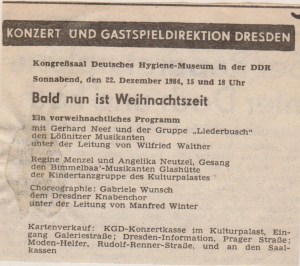 1984 KGD Weihnachtskonzert Hygiene Museum