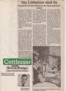 1990 Cottbuser General Anzeiger Fahrt nach Frankreich